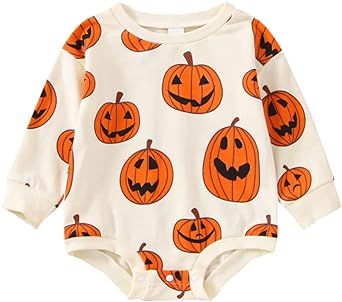 Baby Halloween Outfit Girl Boy Pumpkin Patch Onesie Sweatshirt Romper Sweater Cute Newborn Toddler Clothes
