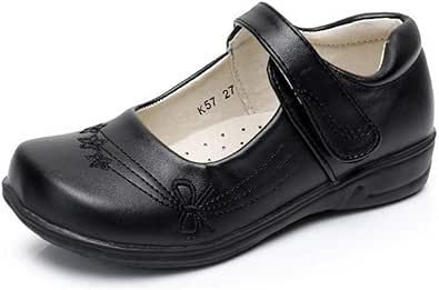 Akk Girl's Mary Jane School Uniform Shoes Strap Dress Uniform Flats Black (Toddler/Little Girl/Big Girl)