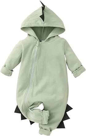 Onththr Baby Dinosaur Onesie Infant Boy Long Sleeve Hooded Romper Jumpsuit Outfits Clothes
