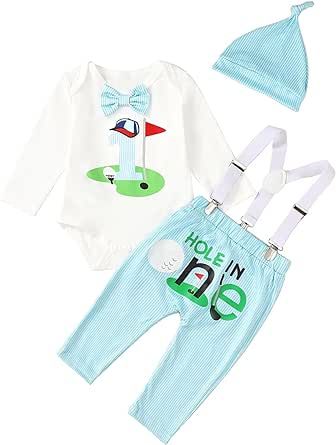 Baby Boy 1st Birthday Outfit Infant Boy One Year Old Birthday Outfit Boy Hole in One Clothes