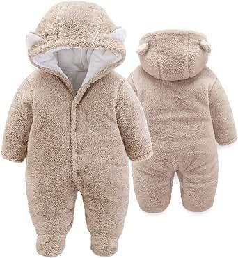 XMWEALTHY Unisex Baby Clothes Winter Coats Cute Newborn Infant Jumpsuit Snowsuit Bodysuits Registry for Baby Essentials Stuff