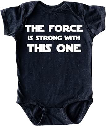 Apericots Cute Baby Short Sleeve Bodysuit, 100% Cotton: The Force is Strong with This One (0-18 months)