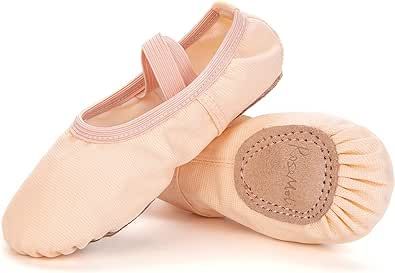 RoseMoli Canvas Ballet Slippers Flats for Girls/Toddlers/Kids/Women, Yoga Practice Shoes for Dancing