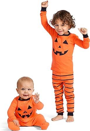 The Children's Place Baby and Toddler, Halloween Pumpkin Pajamas, Cotton