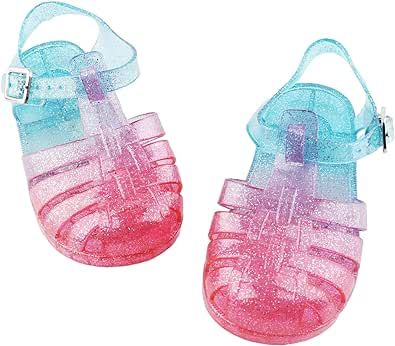 Amtidy Jelly Shoes for Girls, Children's Fishermen Sandals Princess Birthday Sandals for Little Girls, Toddler Glitter Sandals