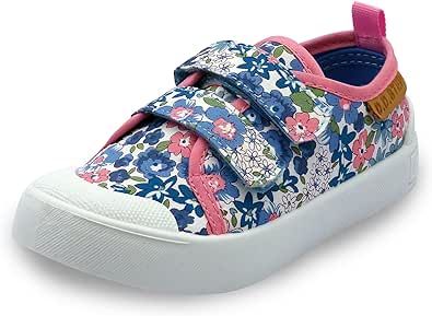 Comfortable Girls Little Kid Size 11-2 Low Top Two Strap Velcro Cotton Canvas Sneakers Shoes