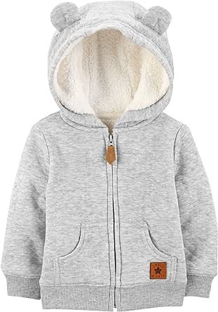 Simple Joys by Carter's Unisex Babies' Hooded Sweater Jacket with Sherpa Lining