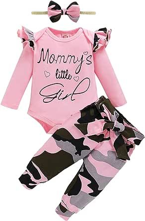 Baby Girl Outfit Newborn Clothes Infant Ruffle Romper Pants Set Fall Winter Baby Clothes for Girls