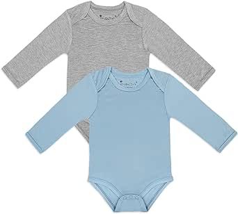 Jimonda Baby Bodysuits Long Sleeve Bamboo Onesie for Baby Boy Baby Girl Clothes 0-24Months