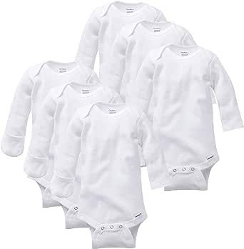 Gerber unisex-baby Multi-pack Long-sleeve Onesies Bodysuit Mitten Cuff Sizes