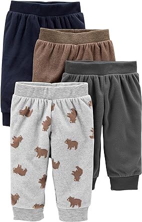Simple Joys by Carter's Unisex Babies' Fleece Pants, Pack of 4