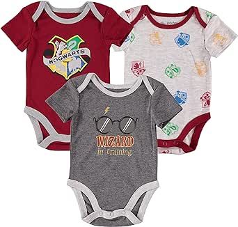 Harry Potter Baby Boys’ Short Sleeve Bodysuit Multipack Gift For Baby Girl or Boy Baby Clothes